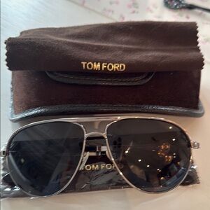 Tom Ford Silver Aviator Sunglasses